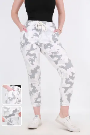 Made in Italy Magic Pants- Light grey marble