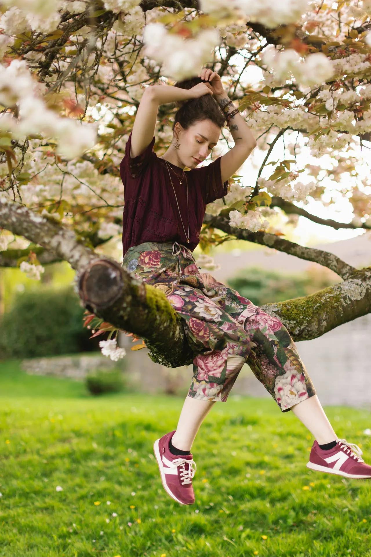 Make A Wish Linen Cropped Artist Pant w/ Wishbone, Dandelion