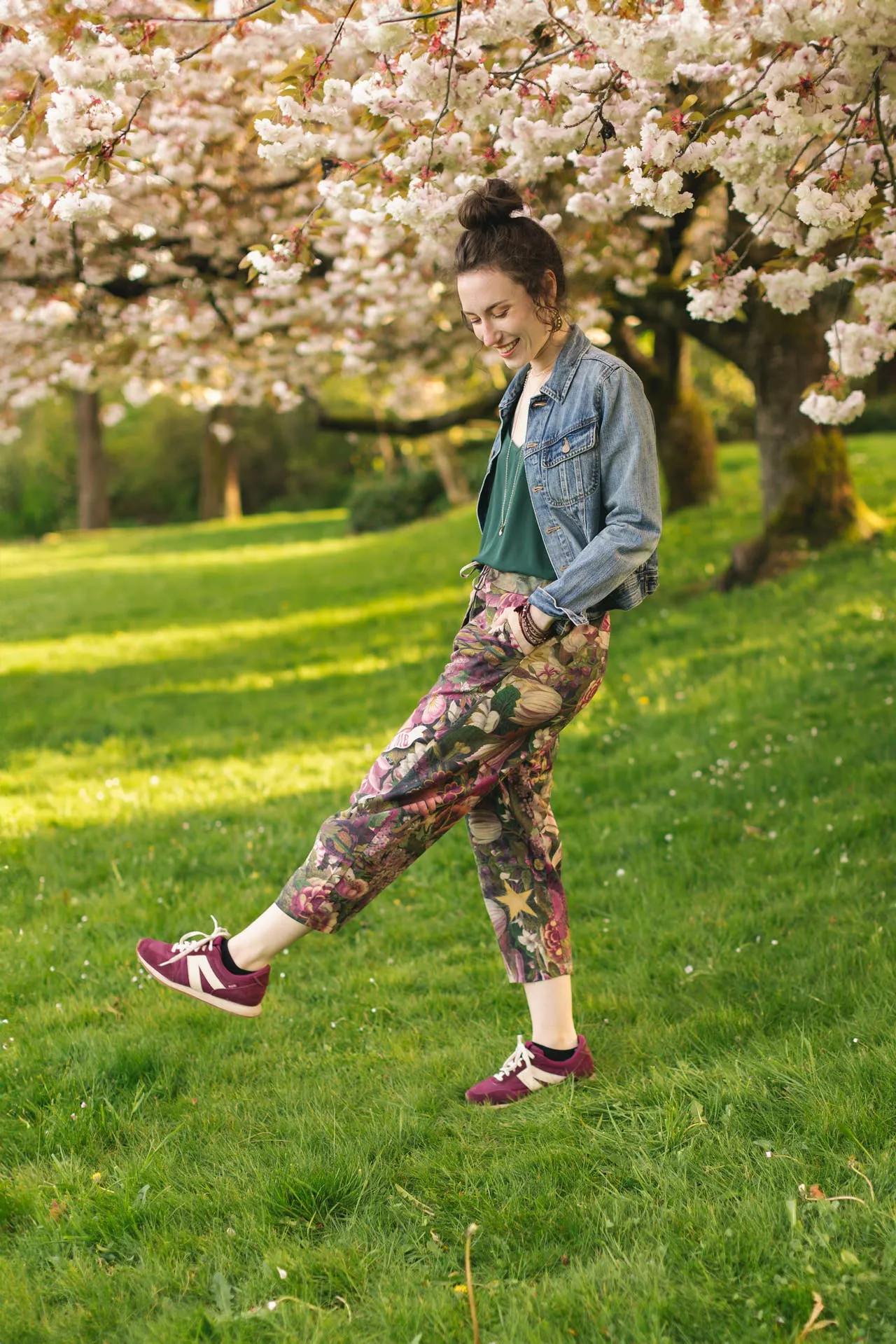 Make A Wish Linen Cropped Artist Pant w/ Wishbone, Dandelion