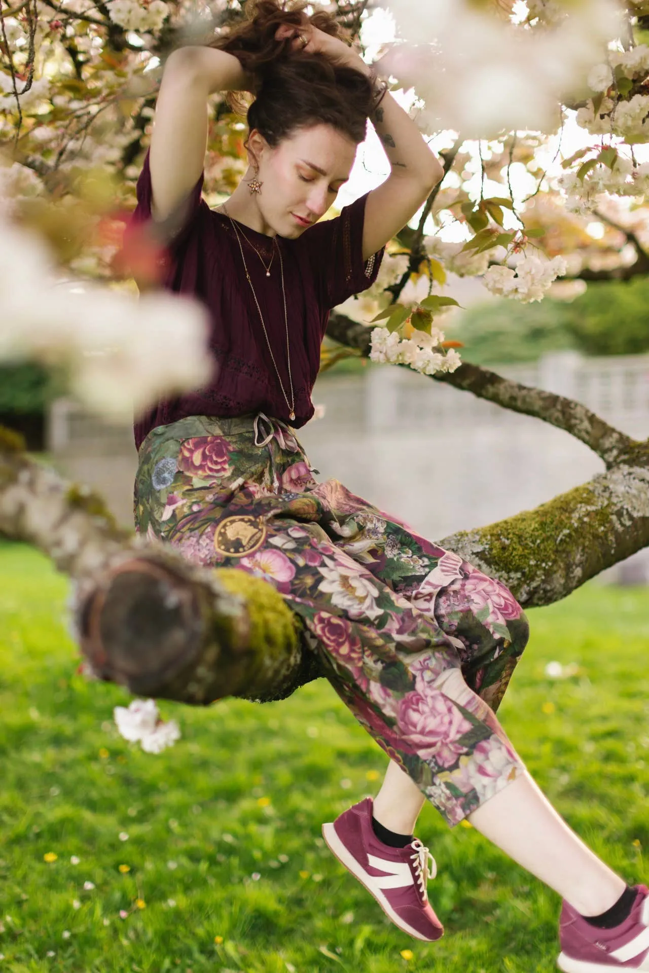 Make A Wish Linen Cropped Artist Pant w/ Wishbone, Dandelion