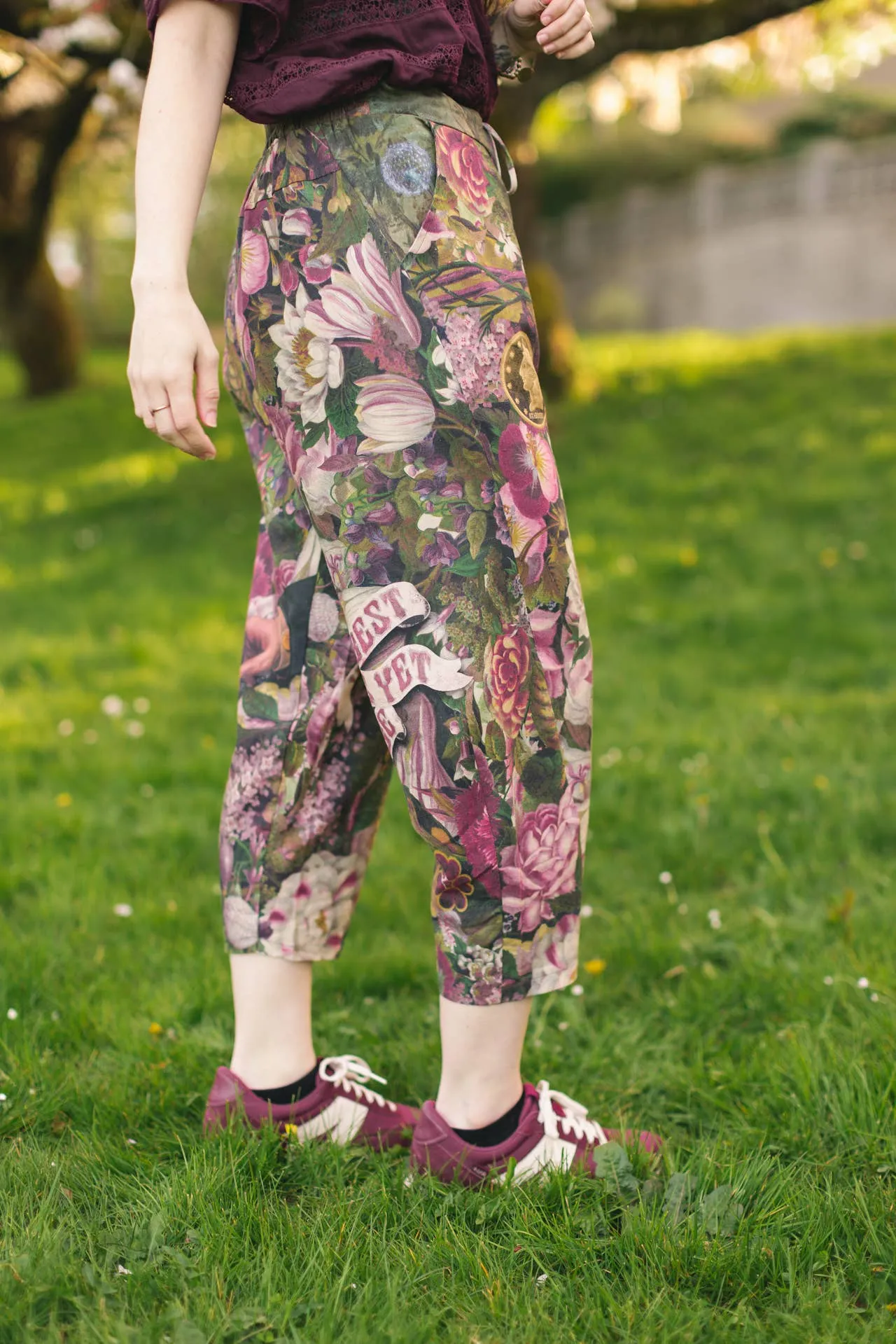 Make A Wish Linen Cropped Artist Pant w/ Wishbone, Dandelion