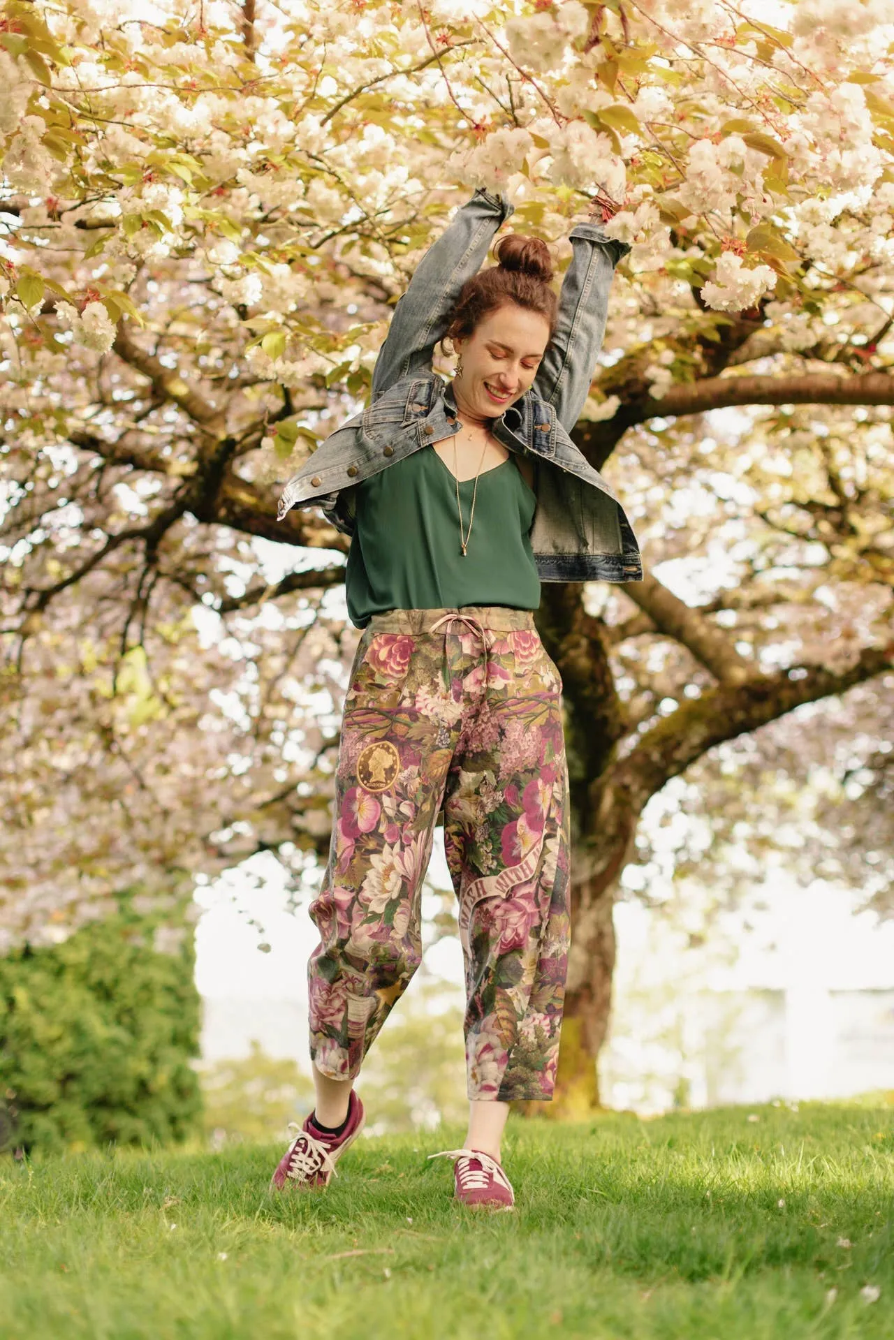 Make A Wish Linen Cropped Artist Pant w/ Wishbone, Dandelion