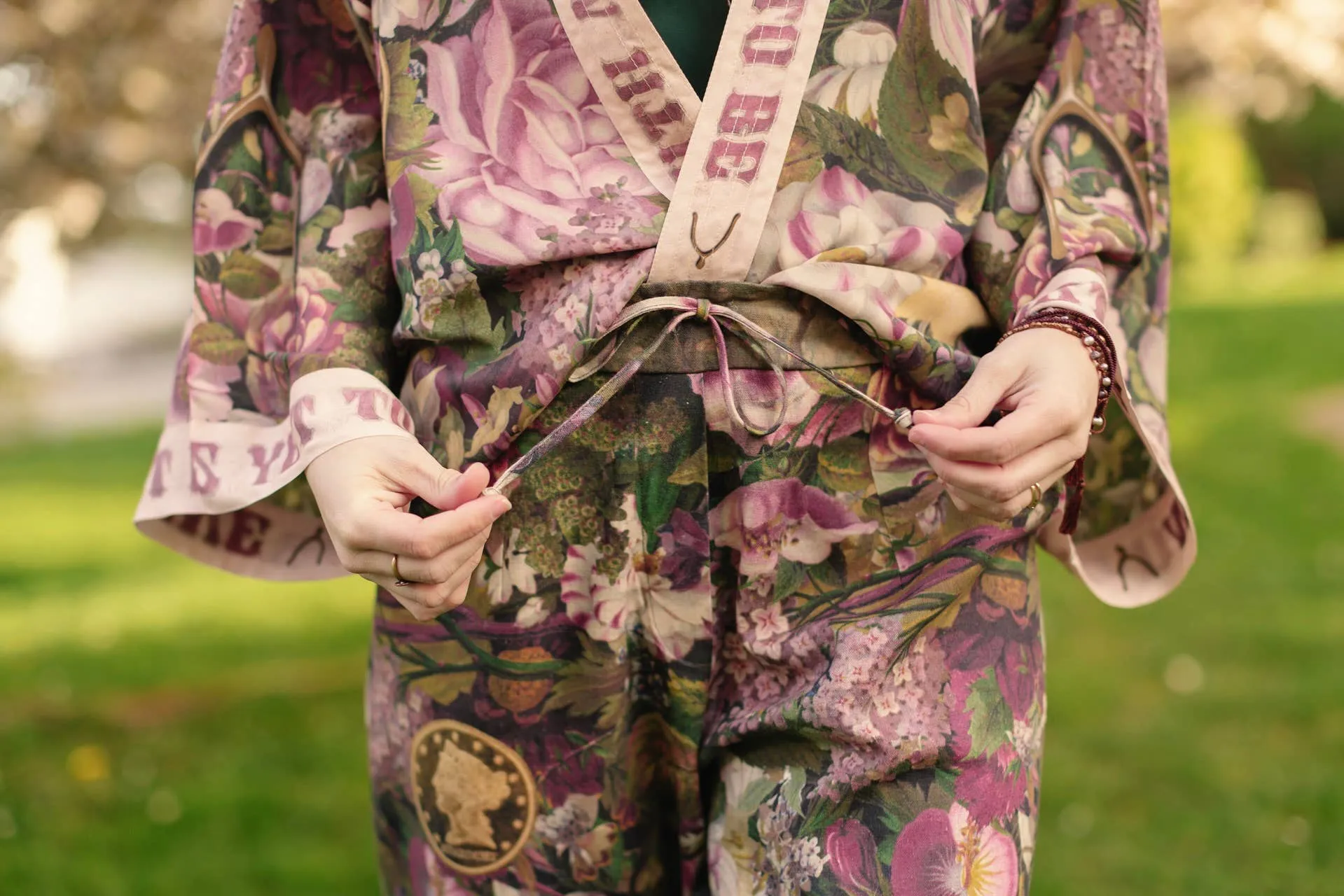 Make A Wish Linen Cropped Artist Pant w/ Wishbone, Dandelion