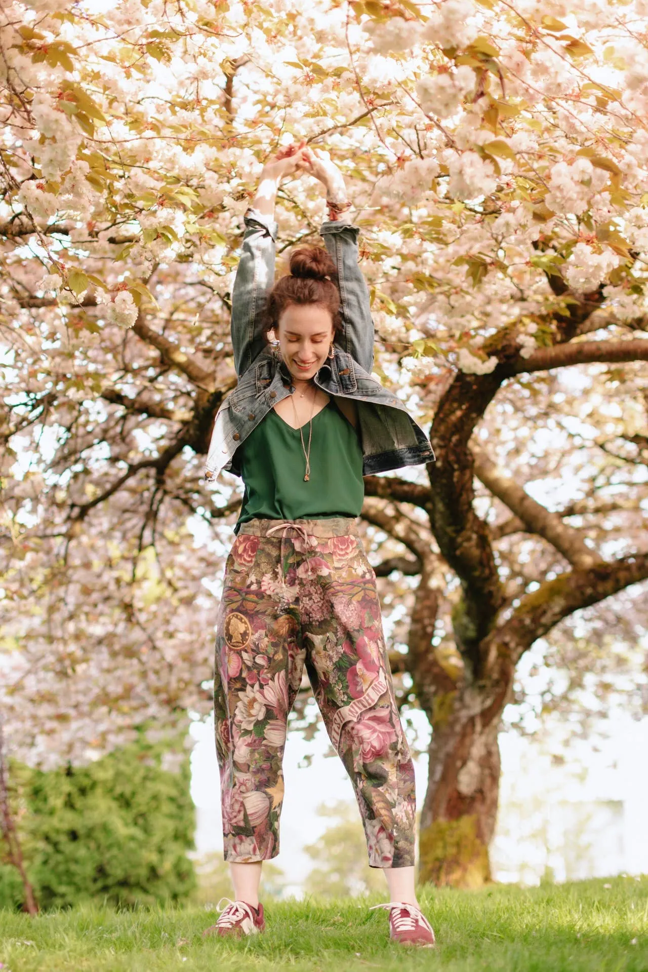 Make A Wish Linen Cropped Artist Pant w/ Wishbone, Dandelion