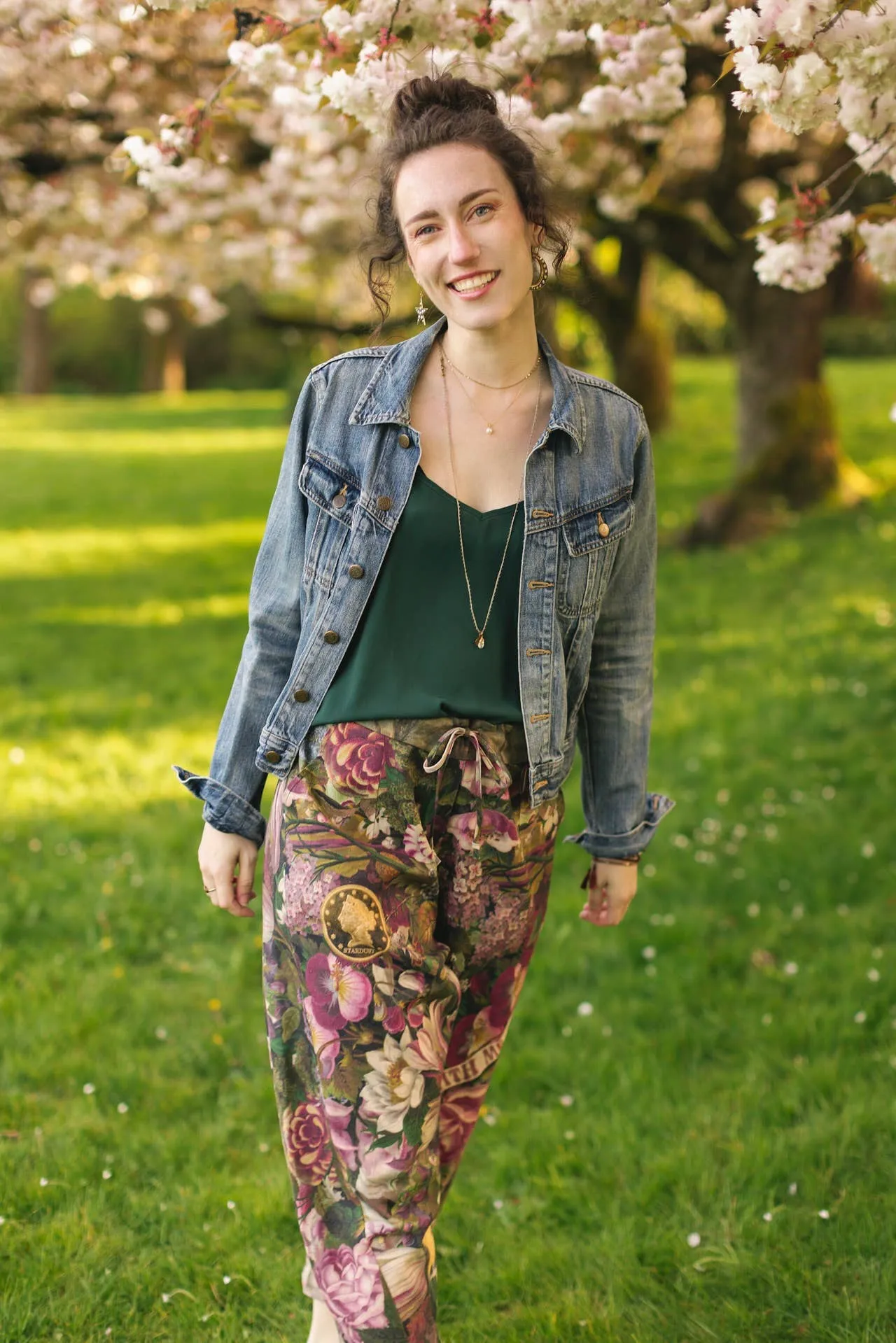 Make A Wish Linen Cropped Artist Pant w/ Wishbone, Dandelion