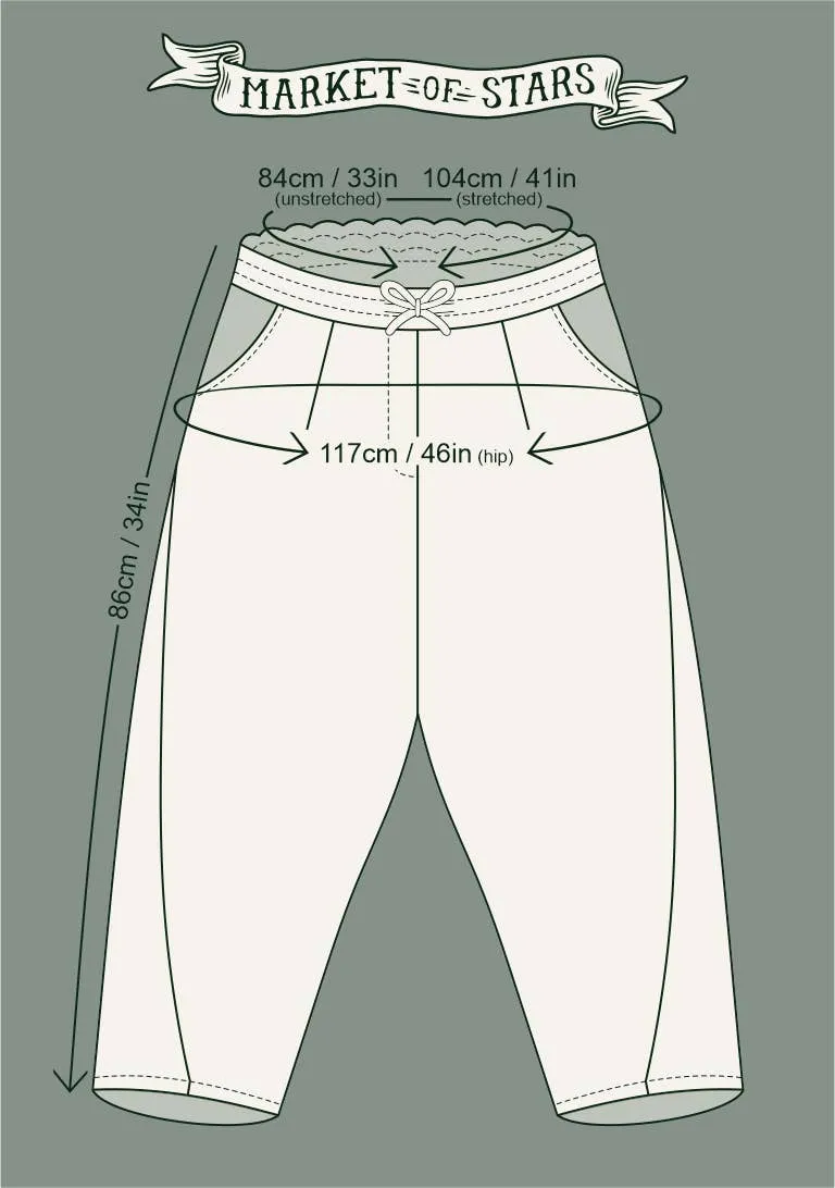Make A Wish Linen Cropped Artist Pant w/ Wishbone, Dandelion