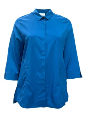 Marina Rinaldi Women's Blue Faggio Button Down Shirt NWT
