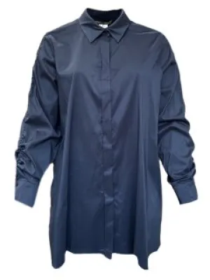 Marina Rinaldi Women's Navy Flou Button Down Shirt Size 20W/29 NWT