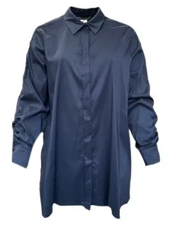 Marina Rinaldi Women's Navy Flou Button Down Shirt Size 20W/29 NWT