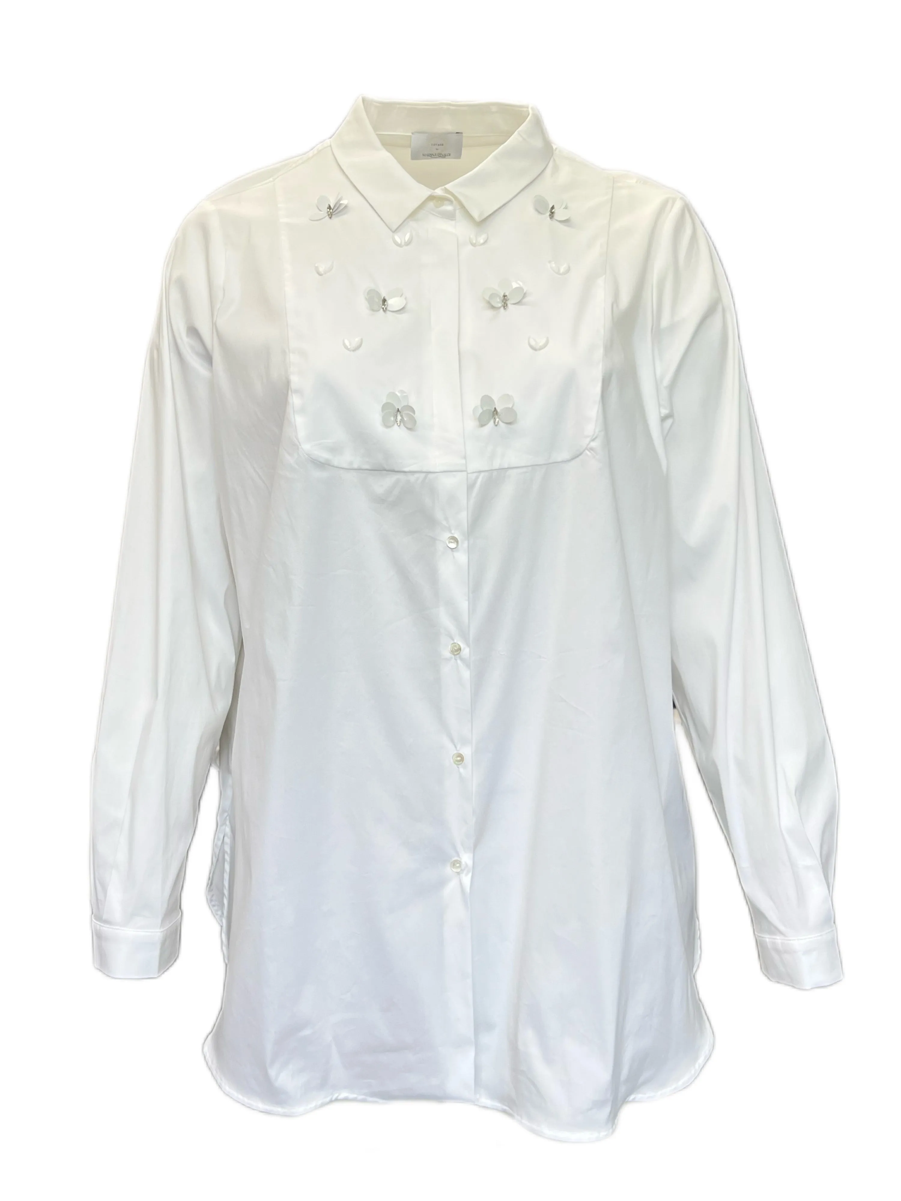 Marina Rinaldi Women's White Beuty Button Down Shirt NWT