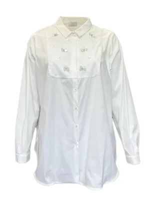 Marina Rinaldi Women's White Beuty Button Down Shirt NWT