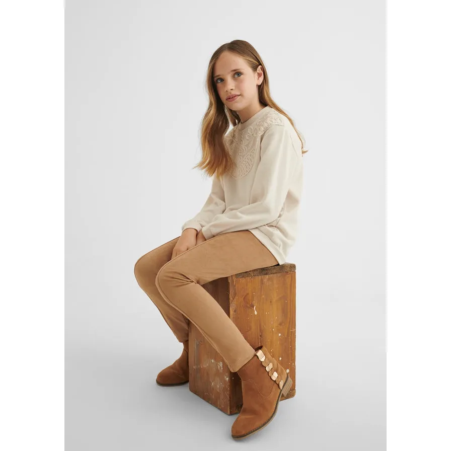 Mayoral Faux Suede Leggings - Cocoa