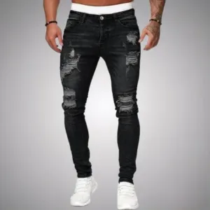 Men's Low Rise Fitted Tattered Jeans | Walking
