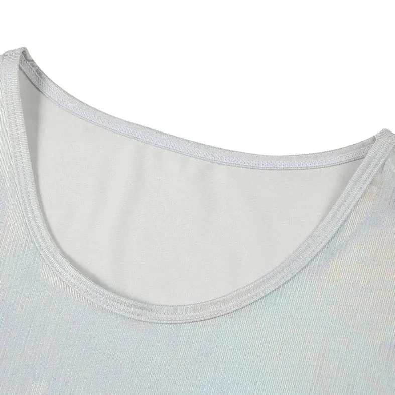 Metallic Stage Star Sleeveless Crop Top & Briefs (2-Piece Set)