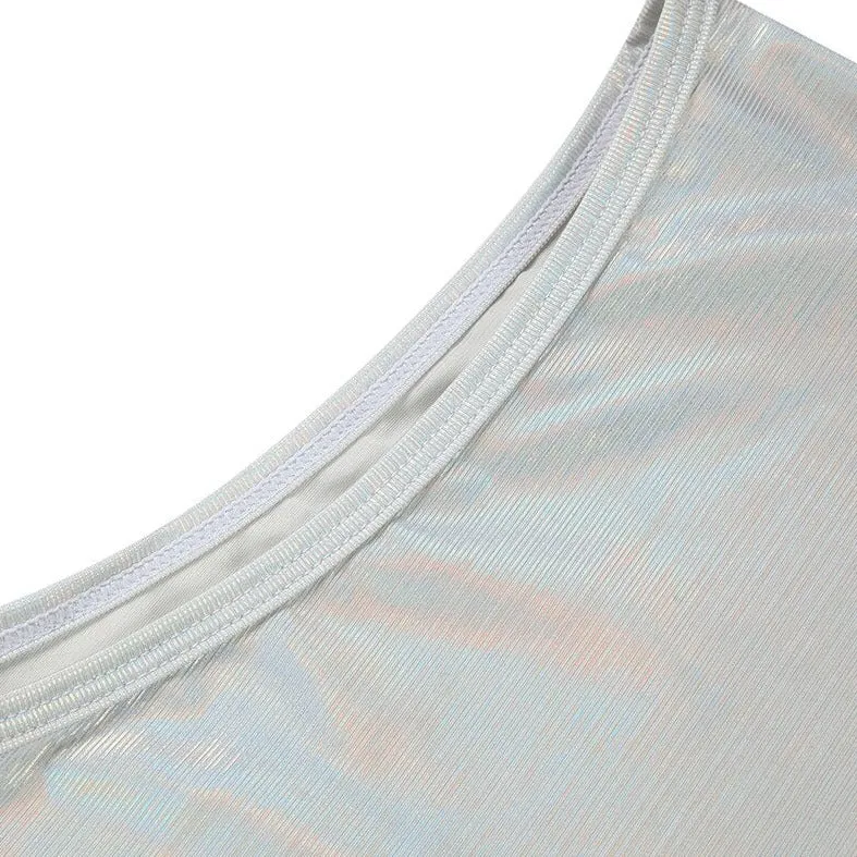 Metallic Stage Star Sleeveless Crop Top & Briefs (2-Piece Set)