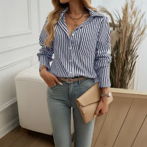 Michela® | Classic Striped Button-Up Shirt