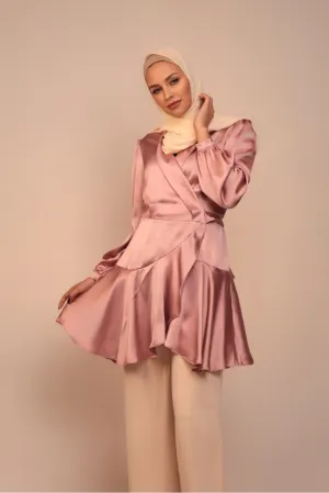 Mila Wrap Tunic - Rose Taupe