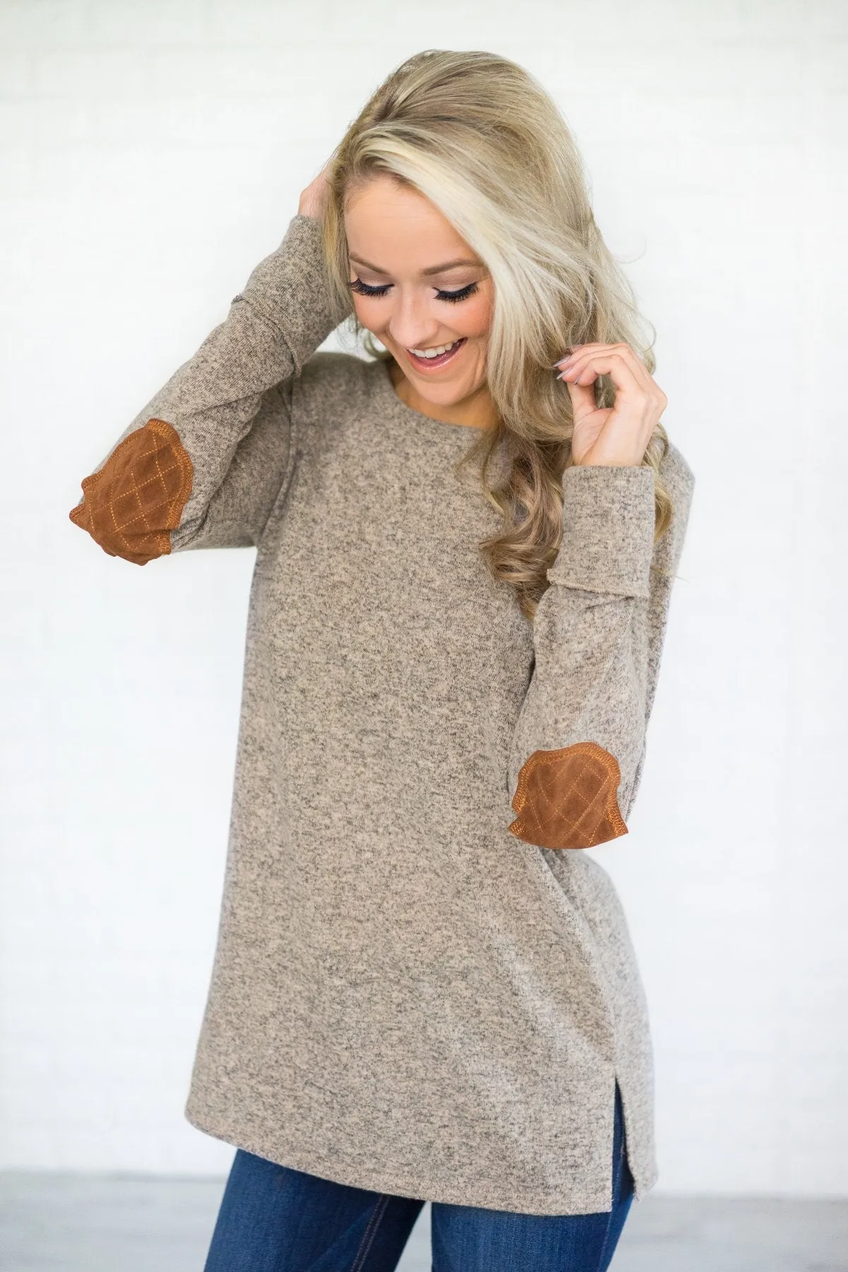 Mocha Button Down Tunic Top