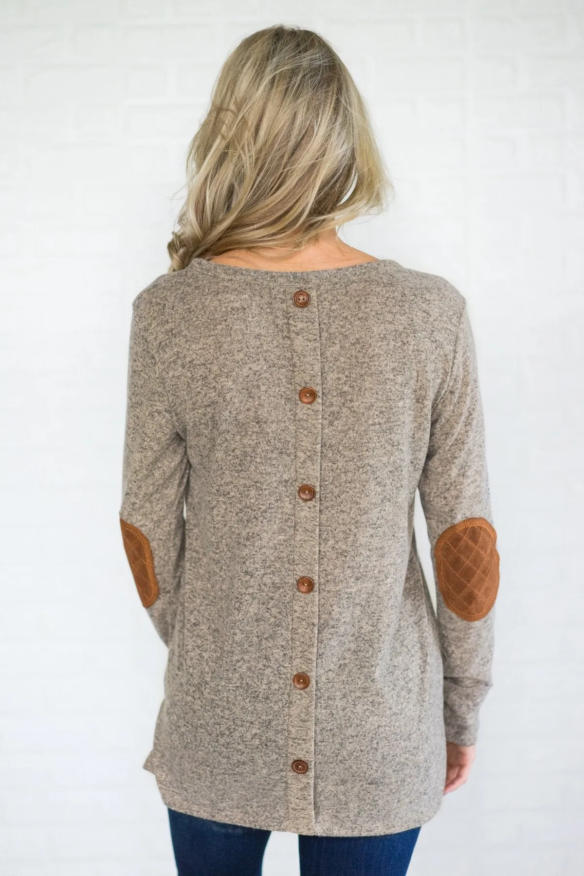 Mocha Button Down Tunic Top