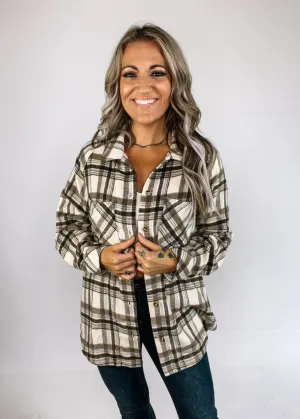 Mocha Cream Button Down Flannel
