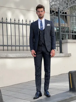 Napoli Navy Blue Slim Fit Peak Lapel Suit – Elevate Your Style