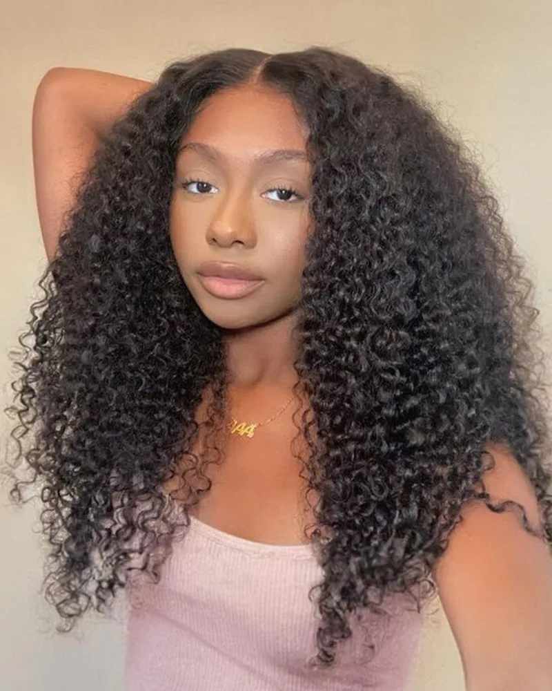 Natural Black Silky Straight Wigs 6x6 Lace Glueless Human Hair Wigs Middle Part