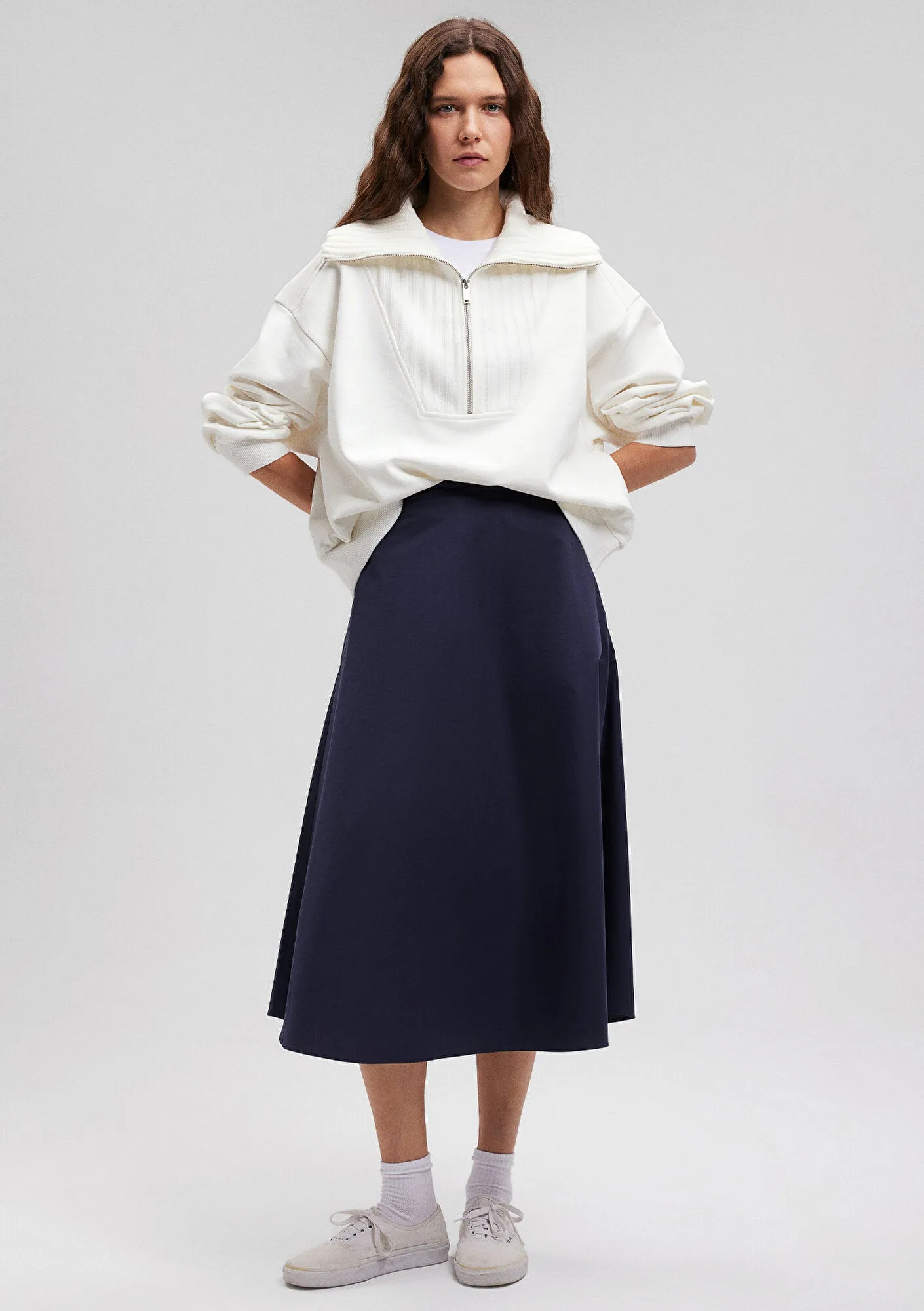 Navy Midi Skirt