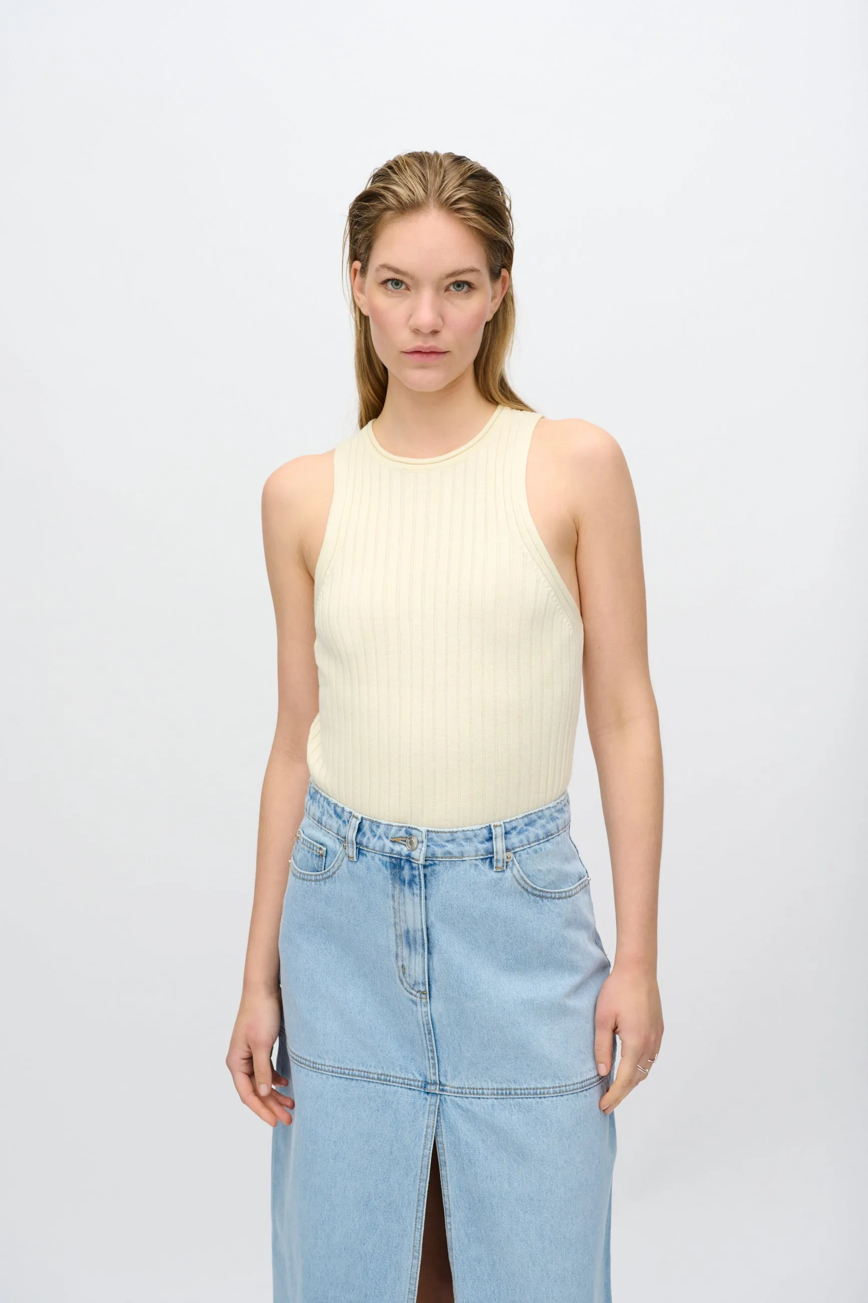 Nova rib tank top 4268 - Butter Cream