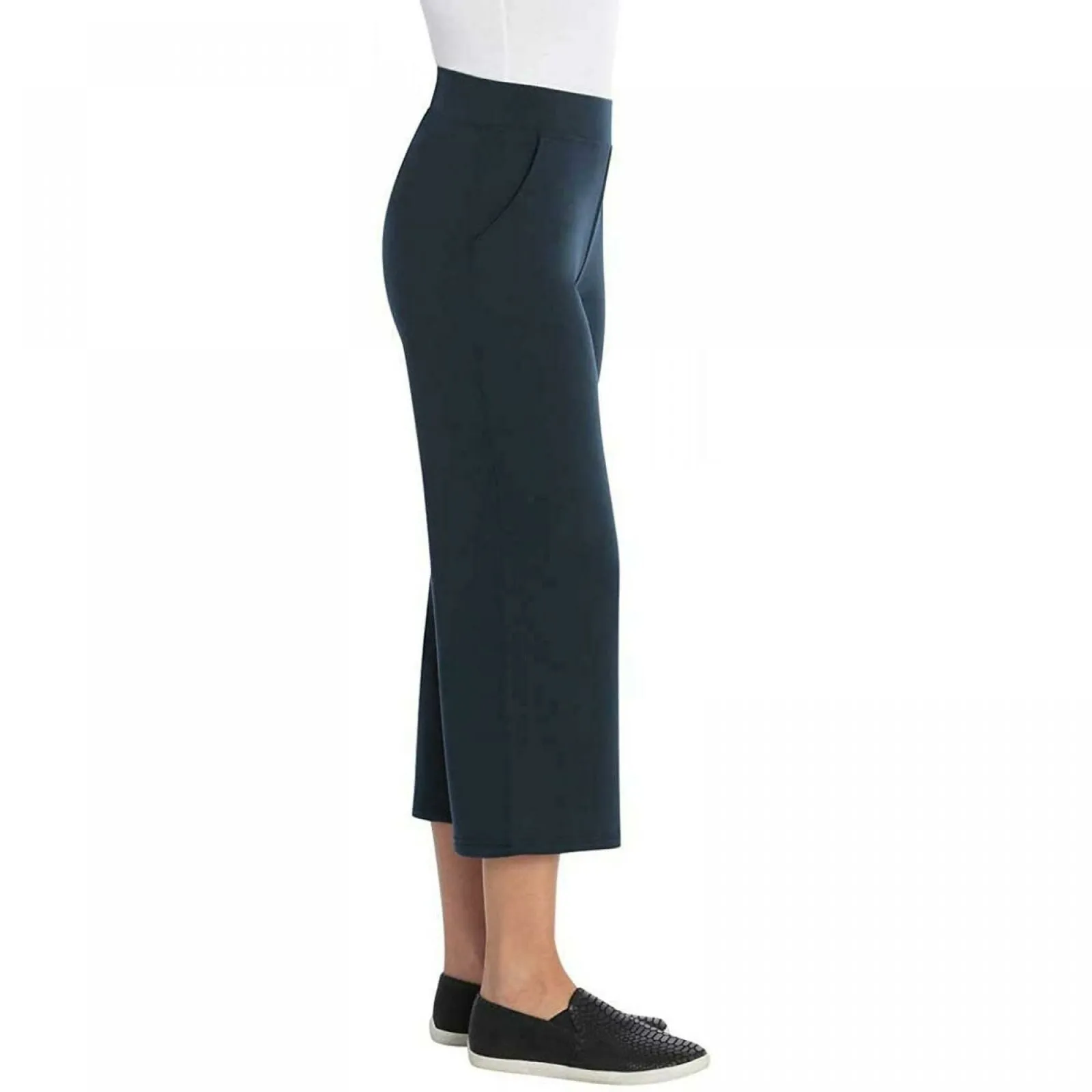 NWT Sentimental Women's Wide Waistband Cropped Soft Knit Pants. 1369425 M