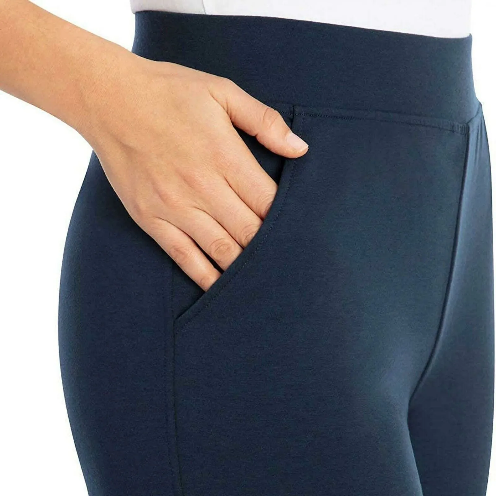 NWT Sentimental Women's Wide Waistband Cropped Soft Knit Pants. 1369425 M
