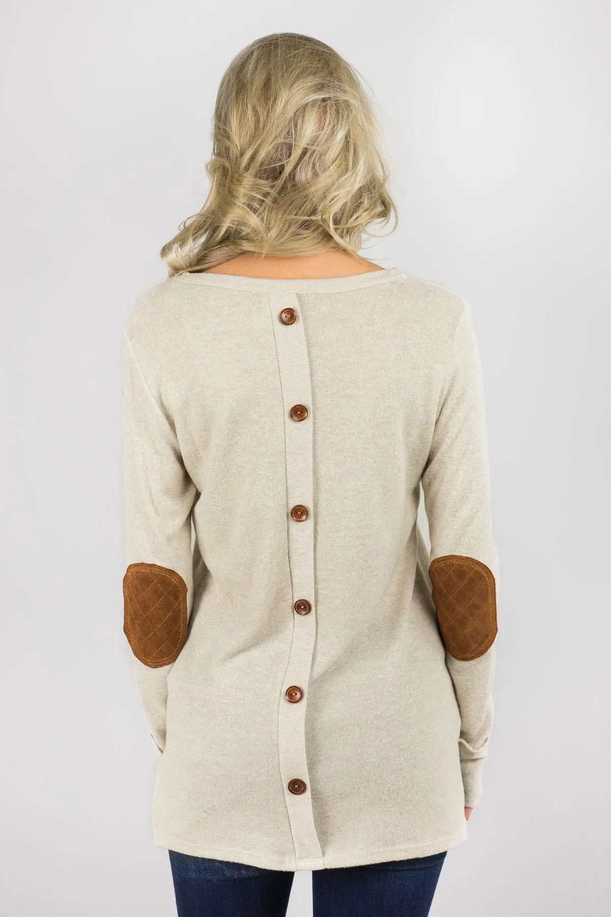 Oatmeal Button Down Tunic Top