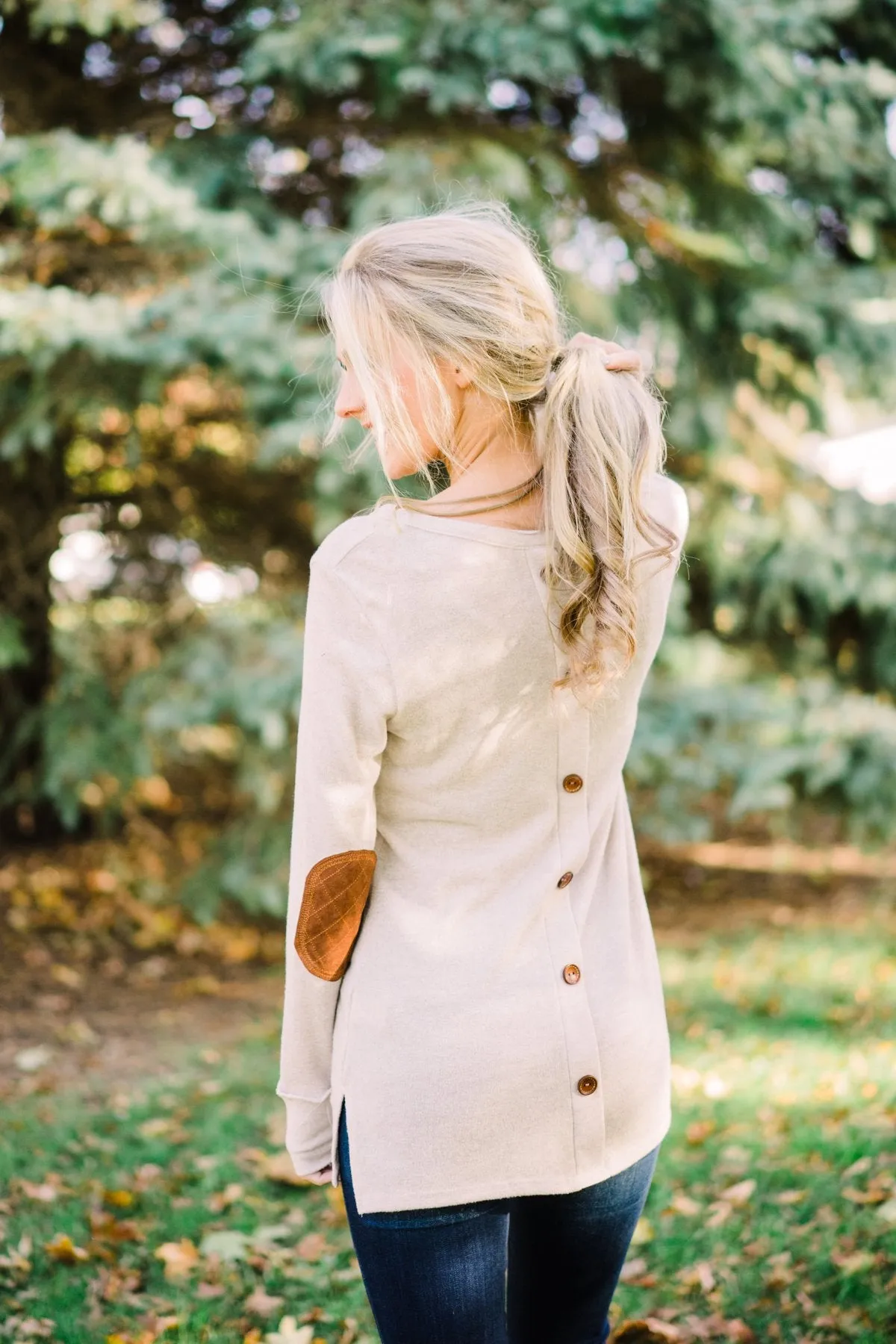 Oatmeal Button Down Tunic Top