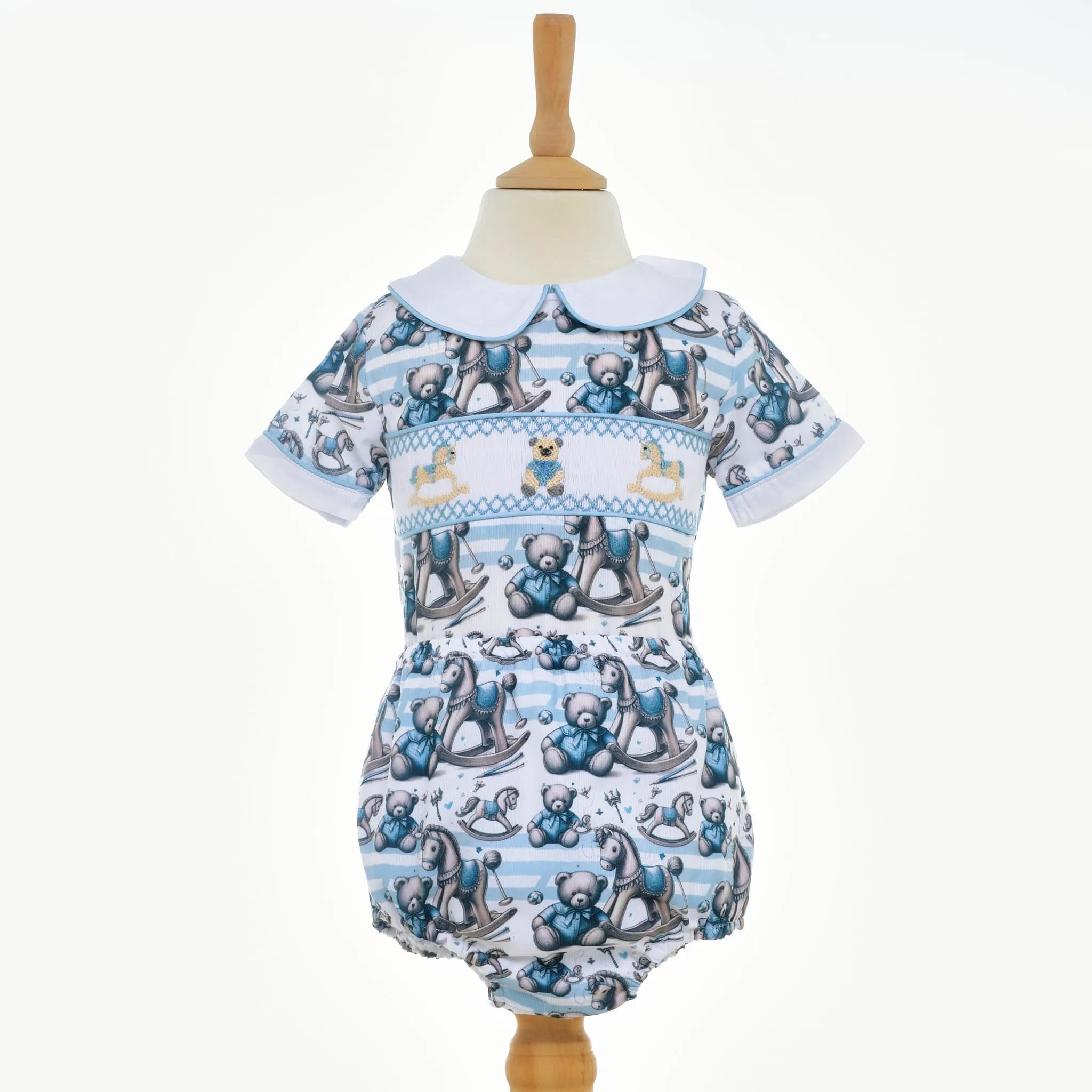 Ocean Baby Boys Teddy Smocked Buster Pants Outfit (NB-3Yrs)