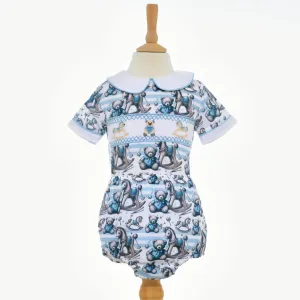 Ocean Baby Boys Teddy Smocked Buster Pants Outfit (NB-3Yrs)