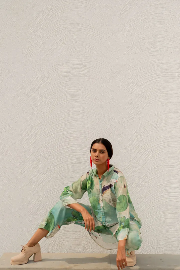 Oriental Cranes and Frogs Shirt Co-Ord
