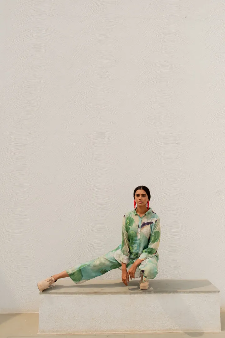 Oriental Cranes and Frogs Shirt Co-Ord