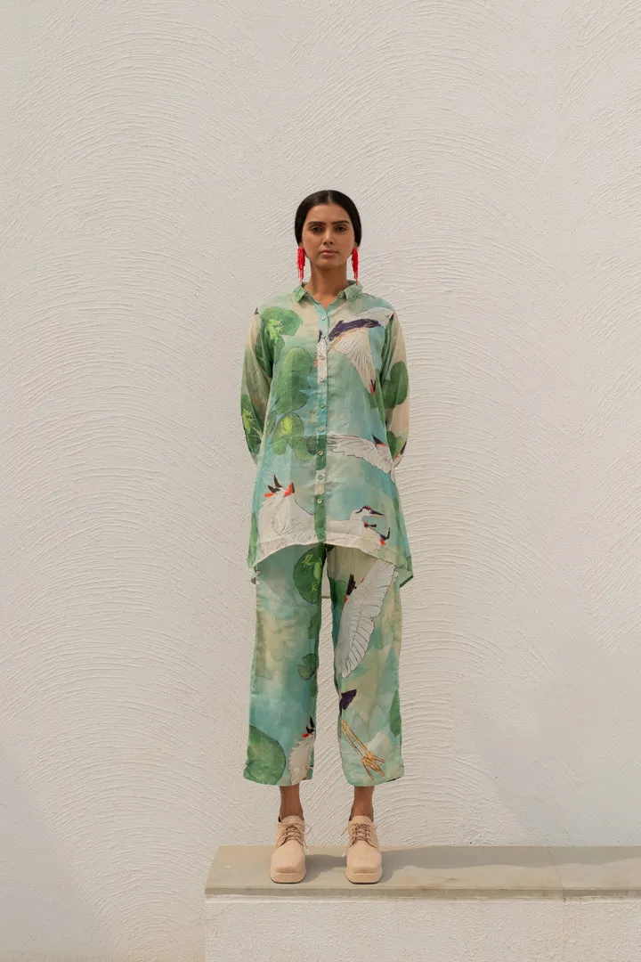 Oriental Cranes and Frogs Shirt Co-Ord