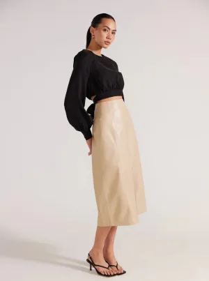 Oslo Faux Leather Midi Skirt