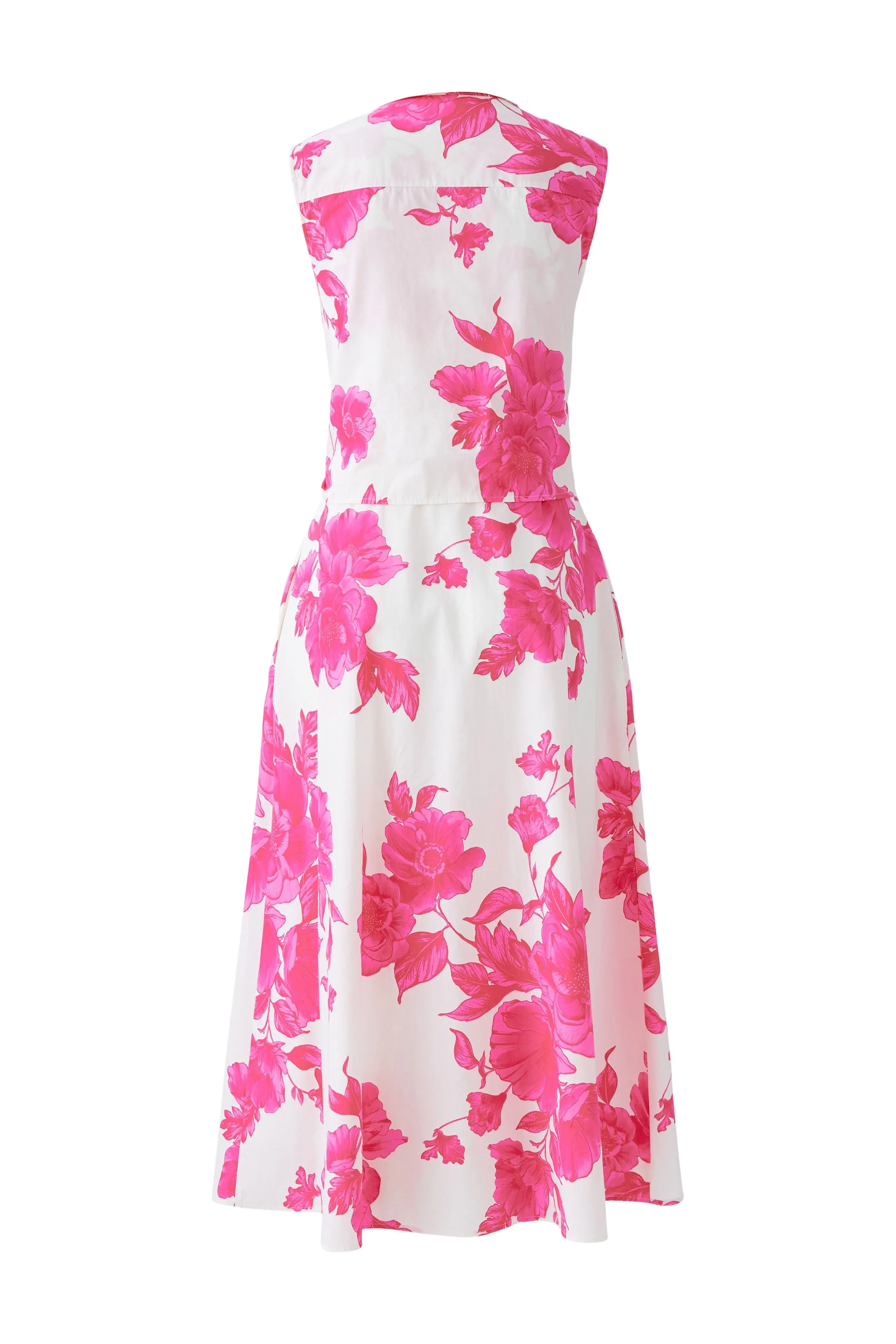 Oui Pink & White Tie Belted Floral Maxi Dress