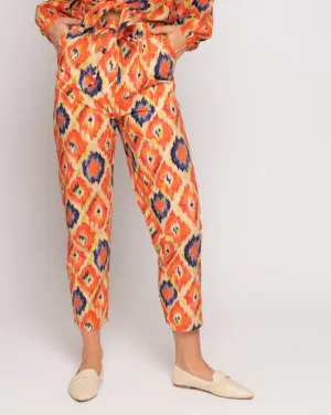 Painterly Diamond Drawstring Elastic Trouser