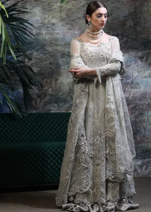 Pakistani Bridal Heavy Lehnga for Wedding in White Color #J5138