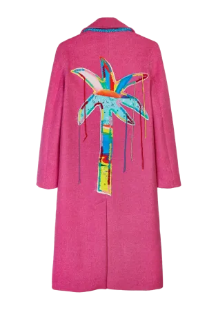 Palm Tree Appliqué Coat
