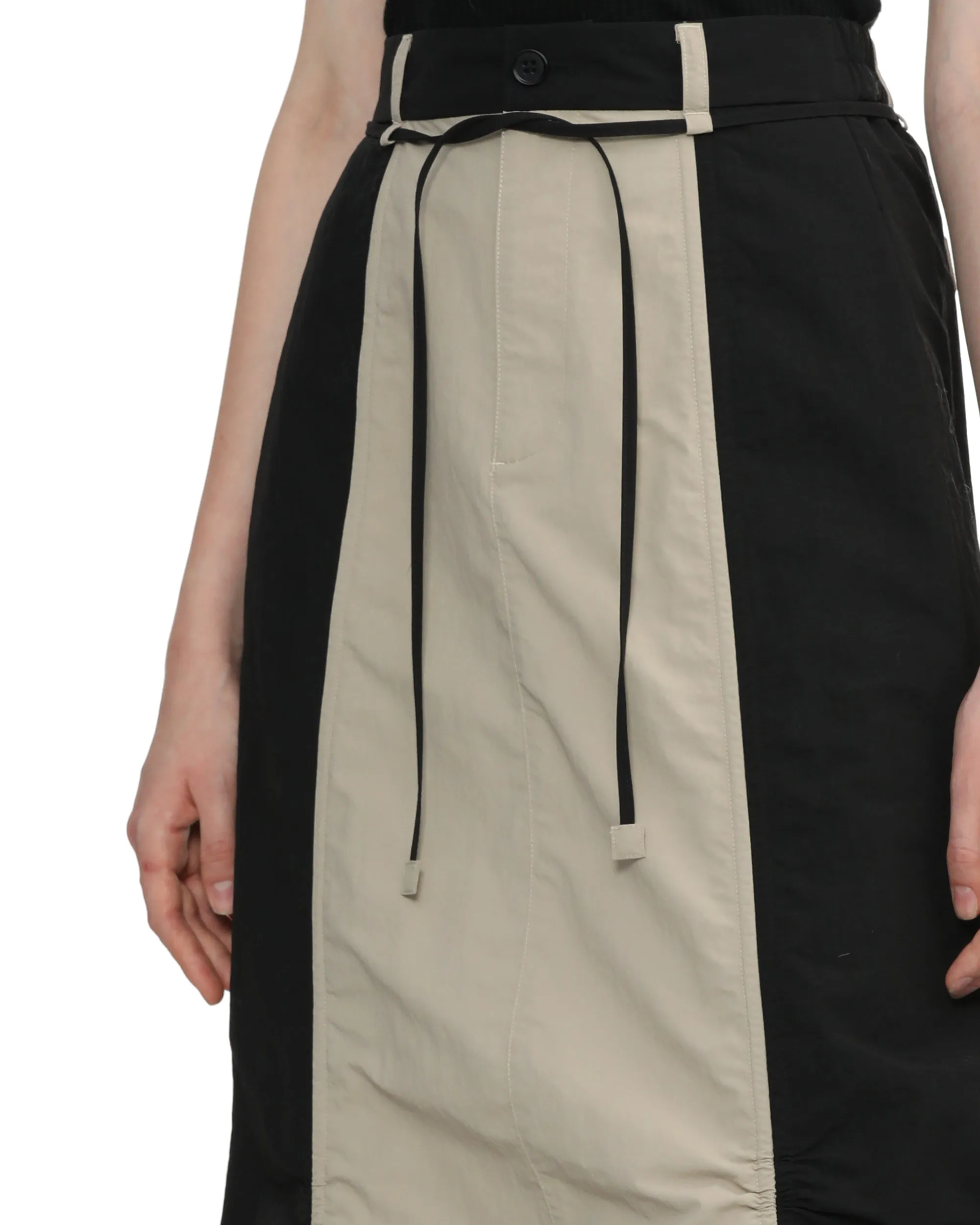 Panelled midi skirt