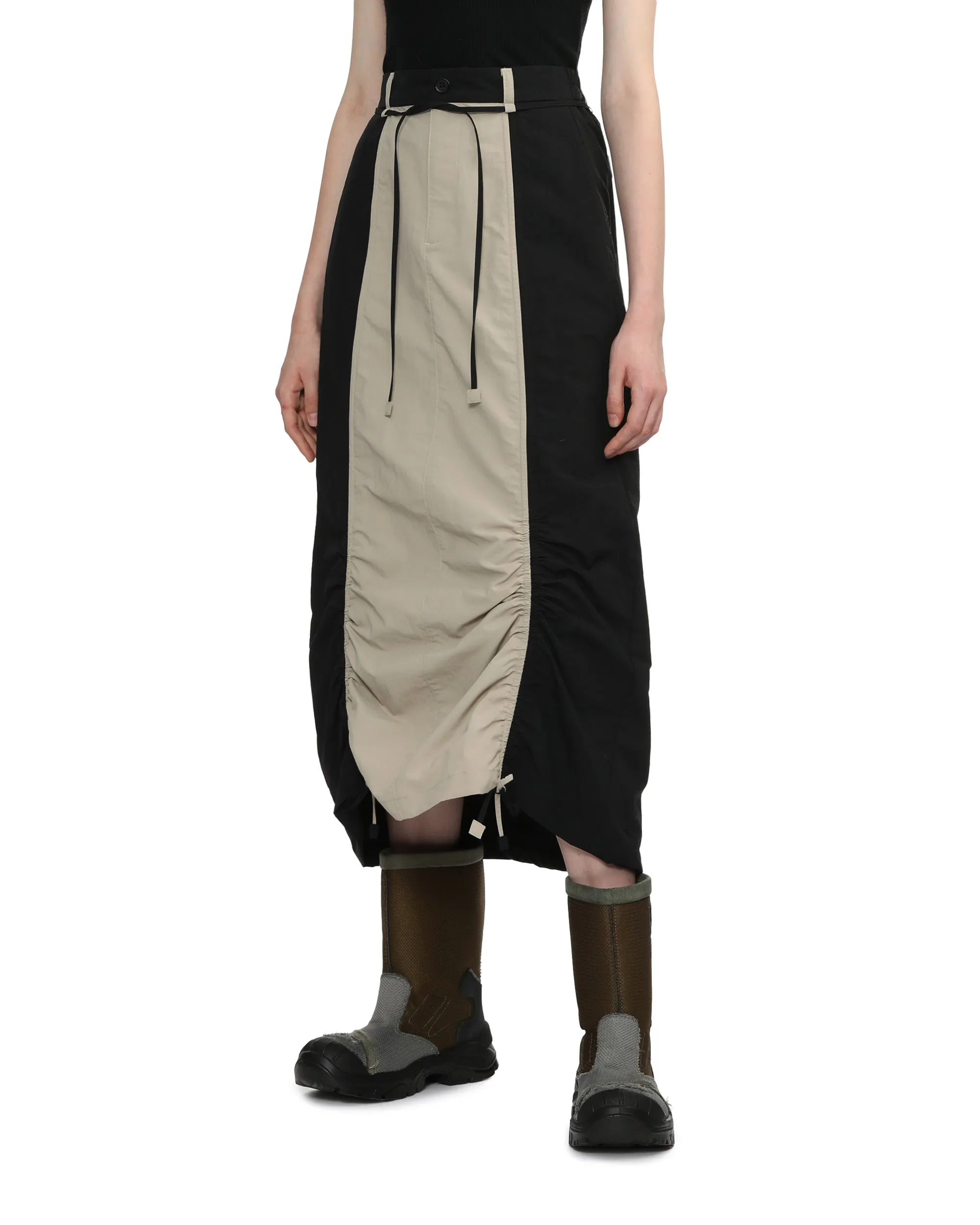 Panelled midi skirt