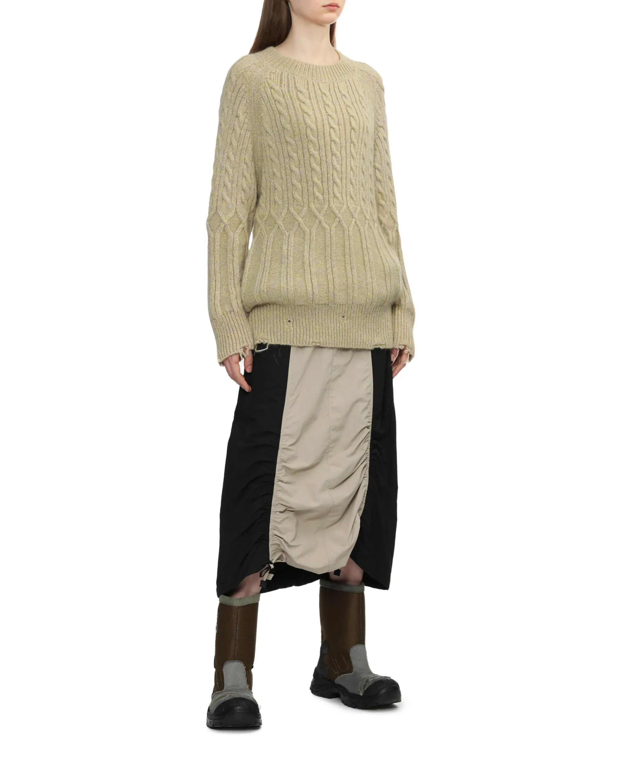 Panelled midi skirt