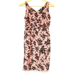 Peach/Black Printed Summer Dress (Audrey)