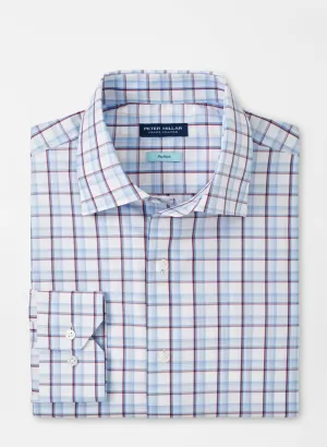 Peter Millar Mens Tailored Fit Chipping Cotton Sport Shirt - WHITE
