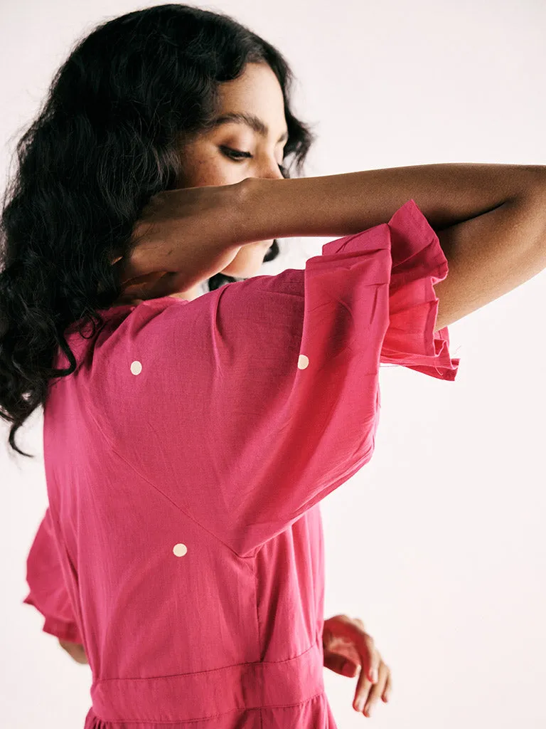 Pink Polka Wrap Dress