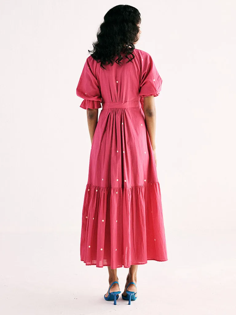 Pink Polka Wrap Dress