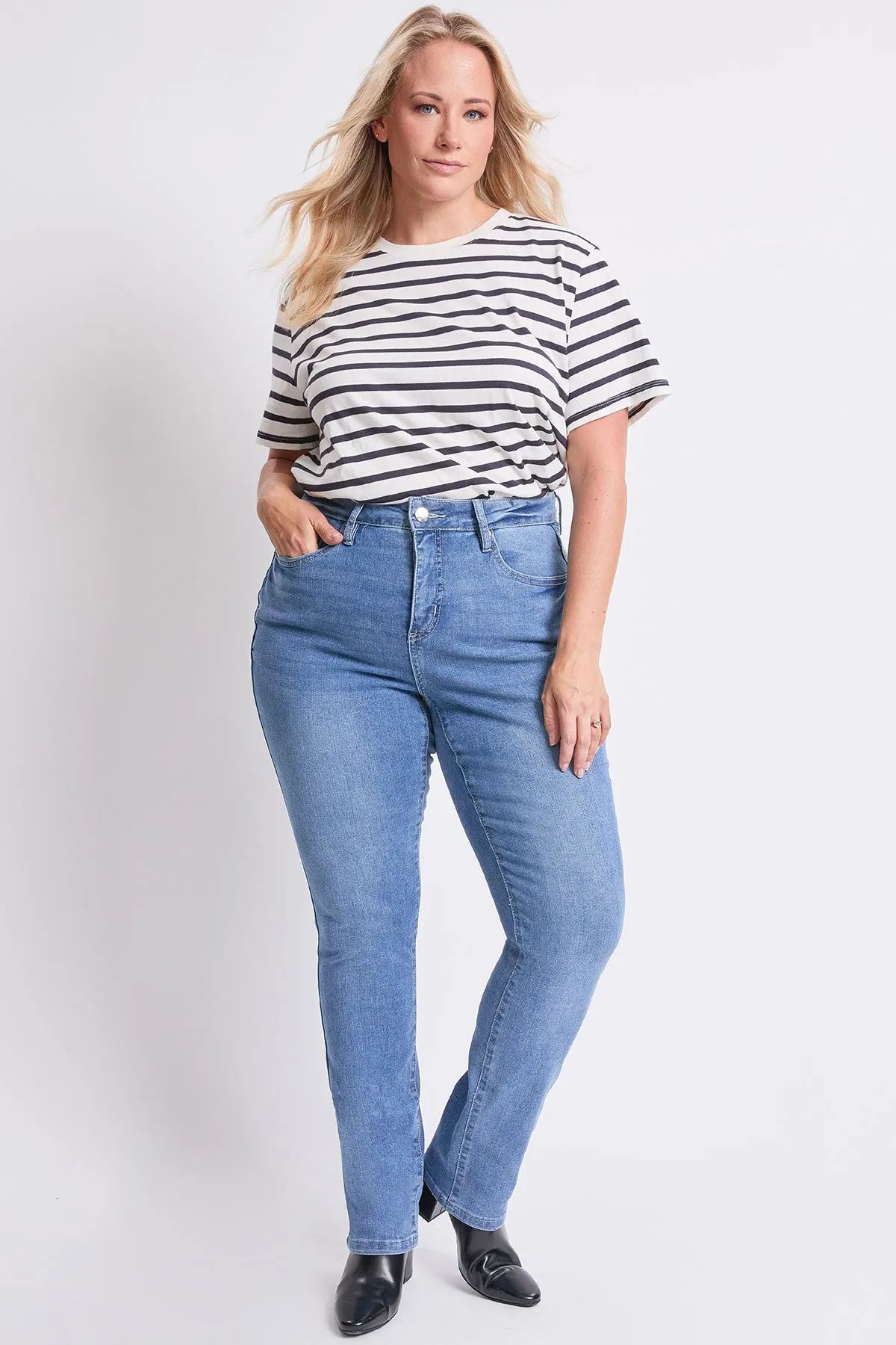 Plus High Rise Basic 5 Pkt Straight Leg Jean, Pack of 6